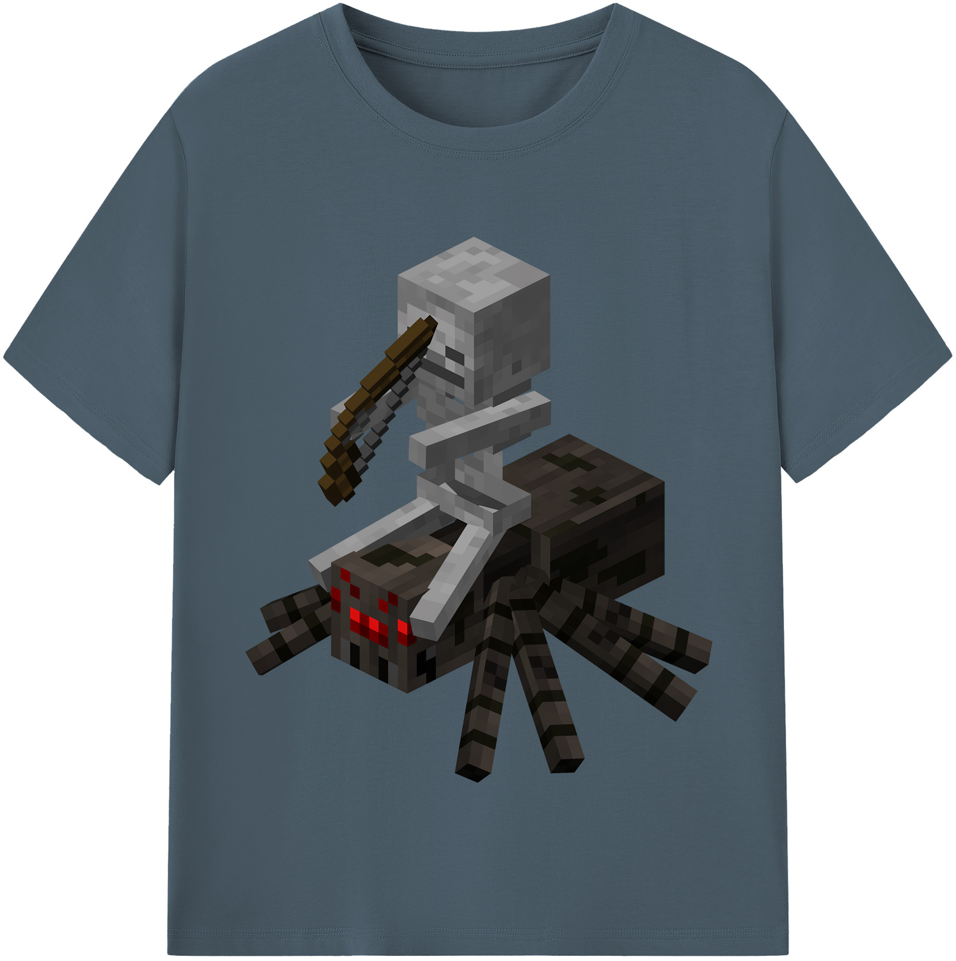 （画像用） マインクラフト ブロックの世界 Minecraft MC Block world 綿100％半袖Tシャツ（フロントプリント）
